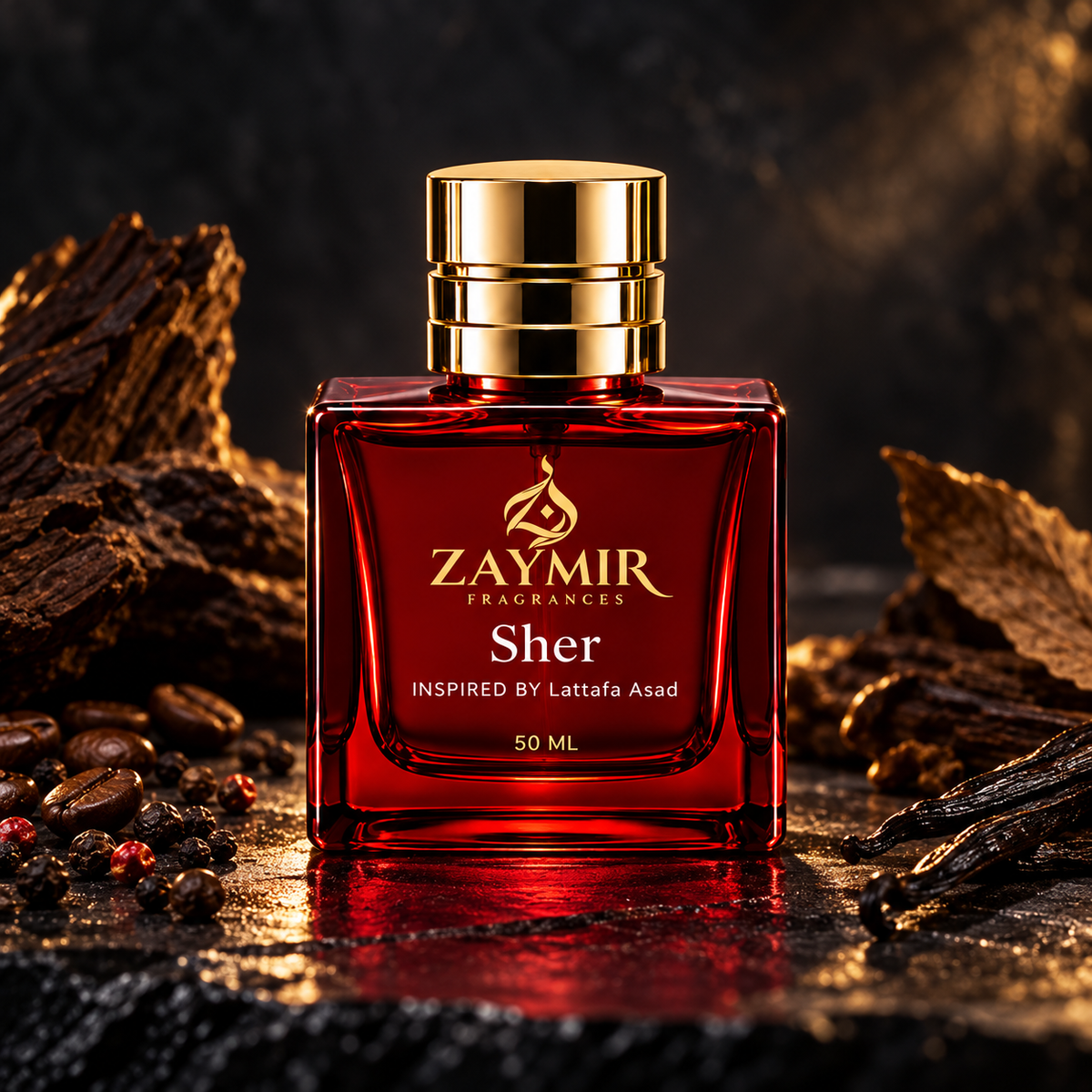 Zaymir Sher Perfume 50ml - premium stone studio setting
