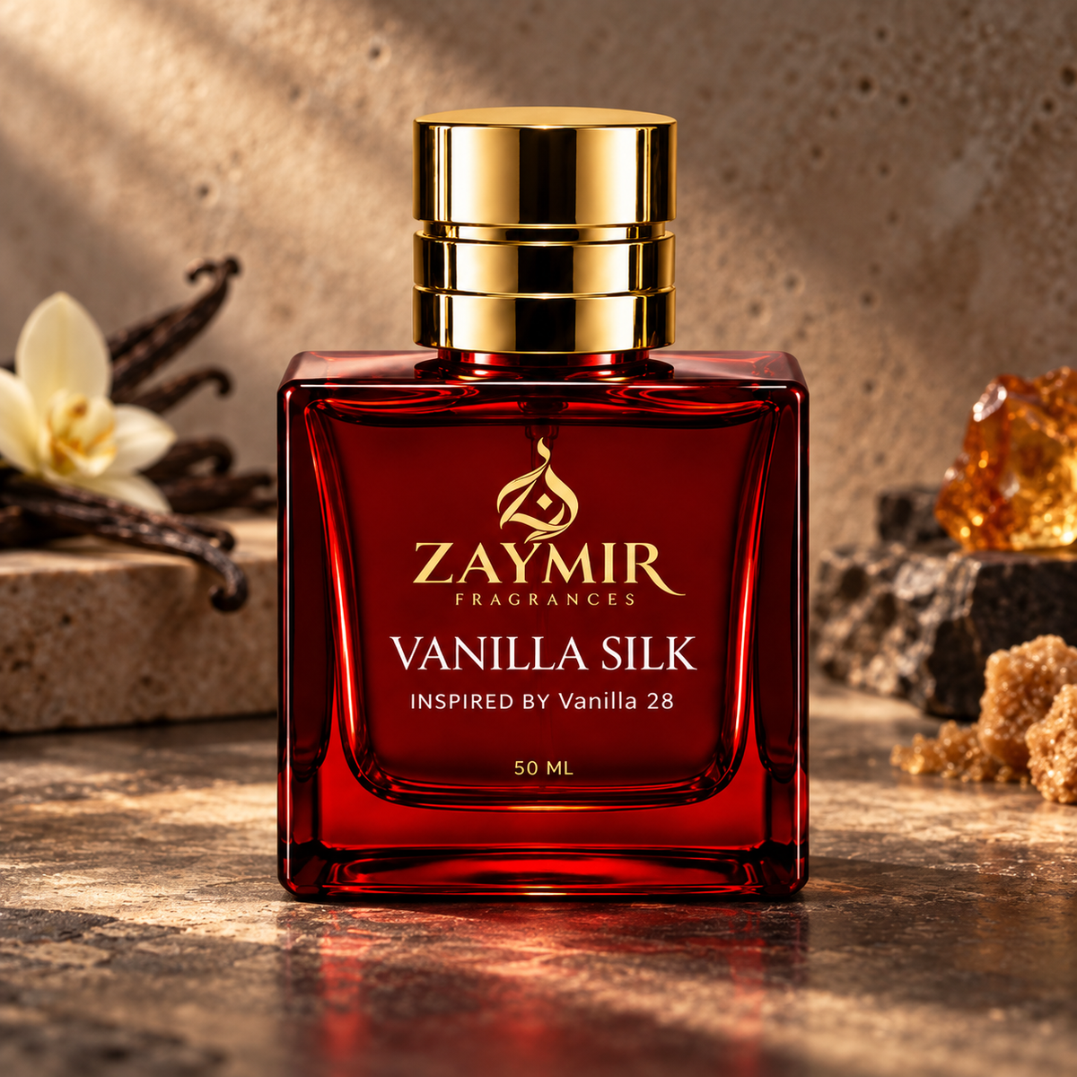 Zaymir Vanilla Silk Perfume 50ml - premium stone studio setting
