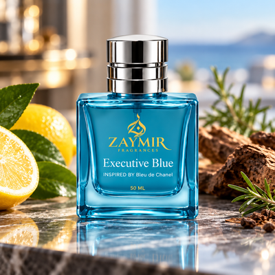 Zaymir Executive Blue Perfume 50ml - premium stone studio setting