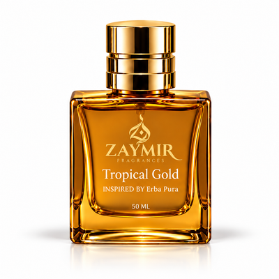 Zaymir Tropical Gold Perfume 50ml - clean white background product hero