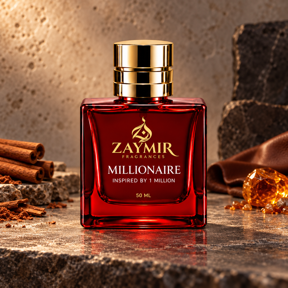 Zaymir Millionaire Perfume 50ml - premium stone studio setting