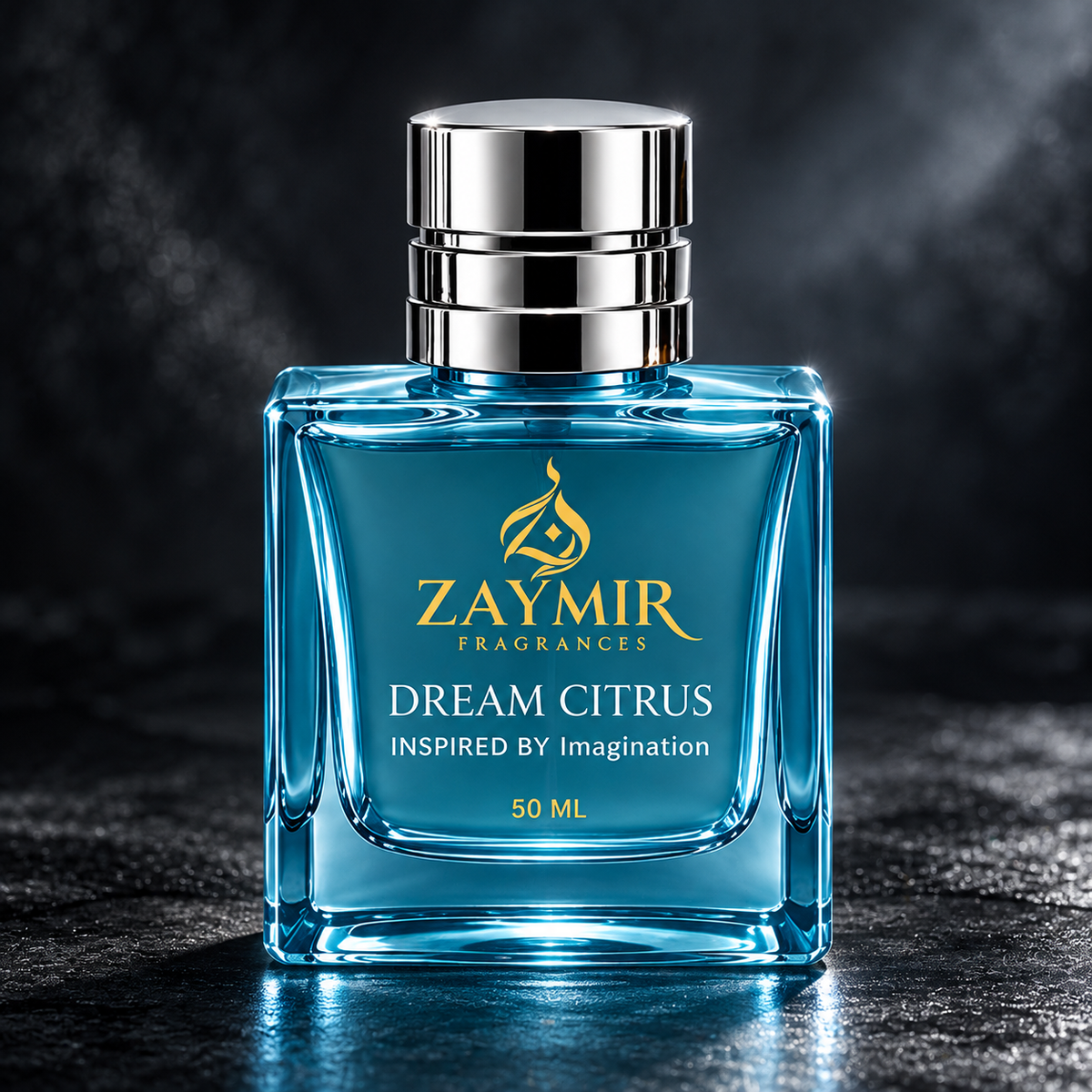 Zaymir Dream Citrus Perfume 50ml - dark luxury editorial setting