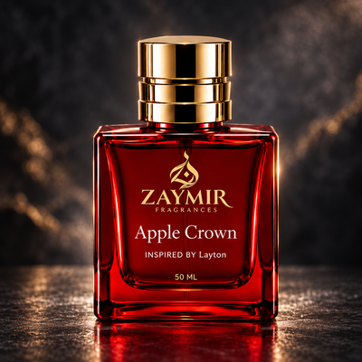 Zaymir Apple Crown Perfume 50ml - dark luxury editorial setting