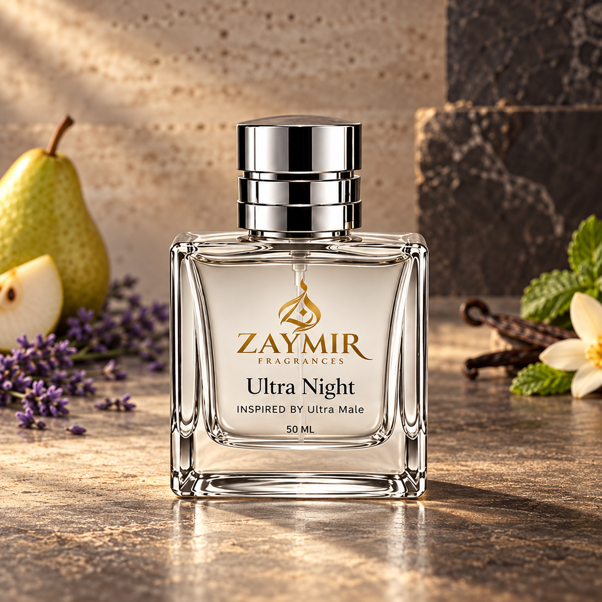 Zaymir Ultra Night Perfume 50ml - premium stone studio setting